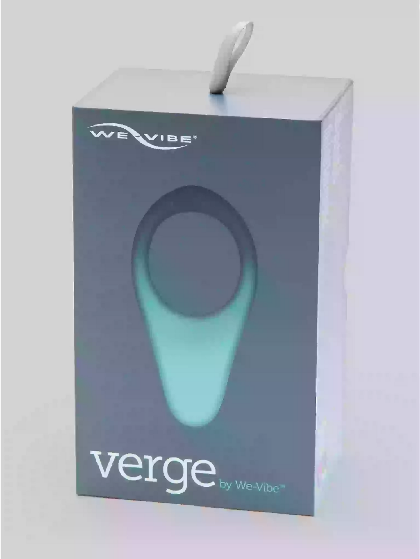 We-Vibe verge product packaging on a light gray background
