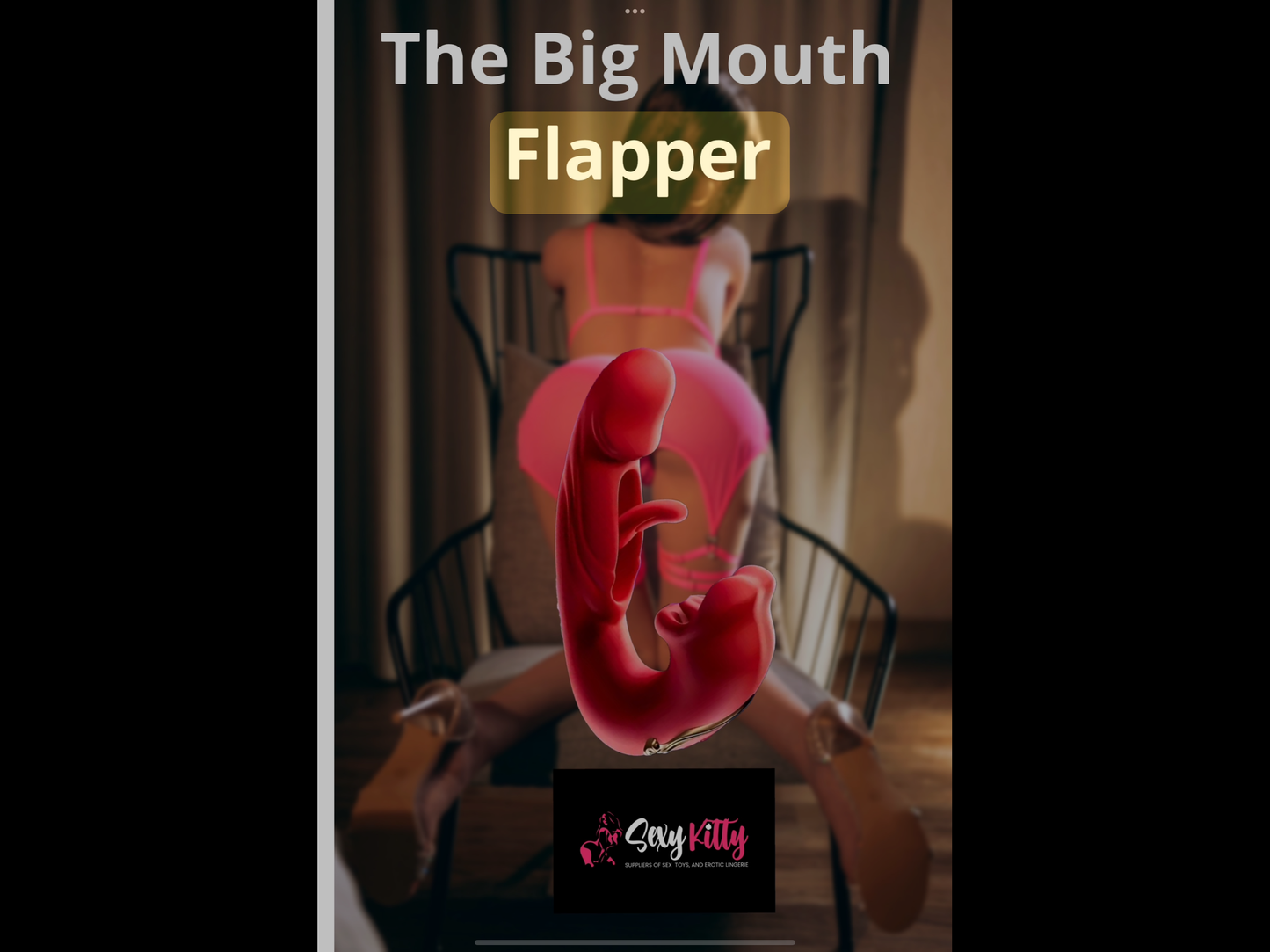 Decorative item with 'The Big Mouth Flapper' design on a stand.