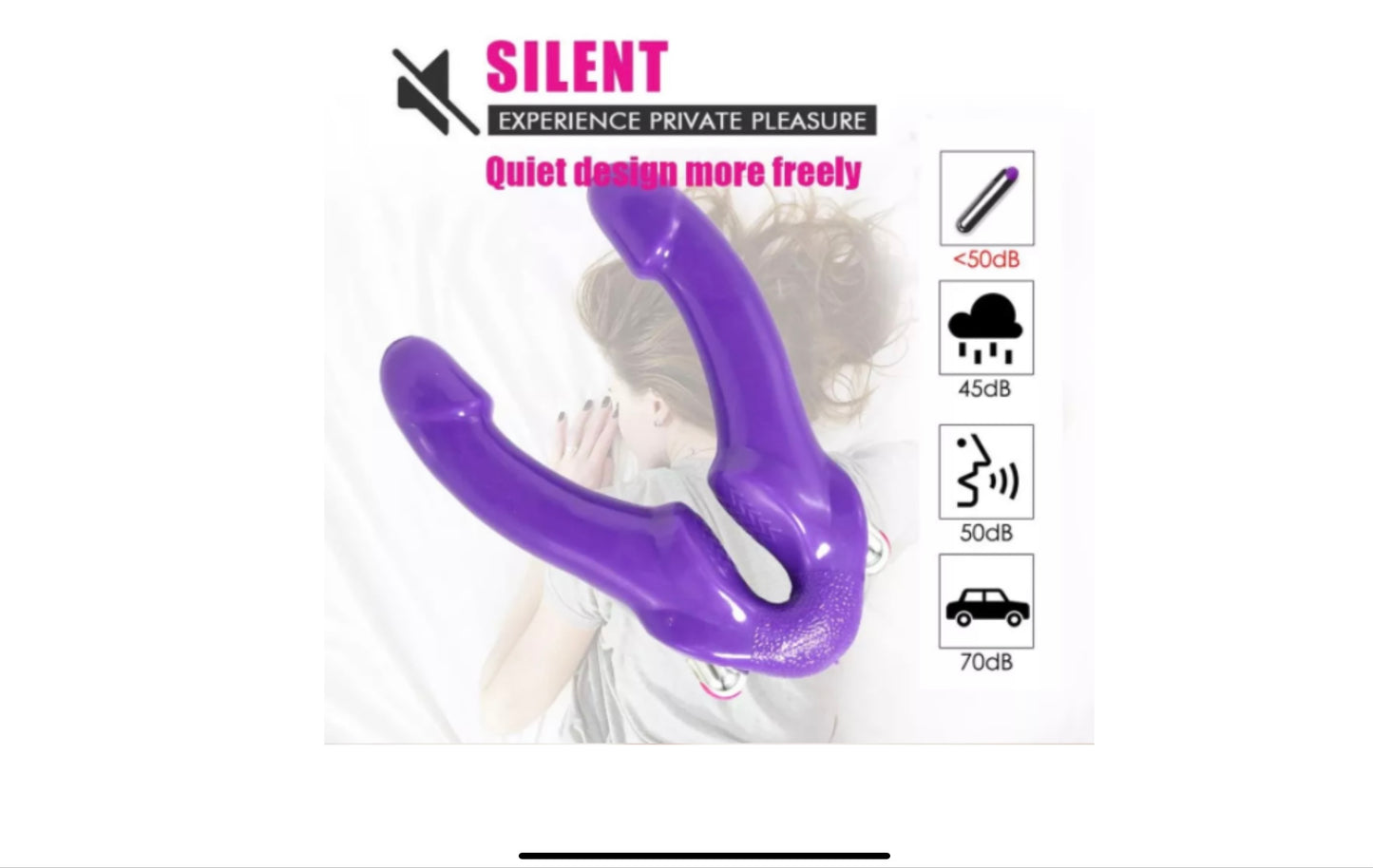 Purple device with 'SILENT' branding on a white background