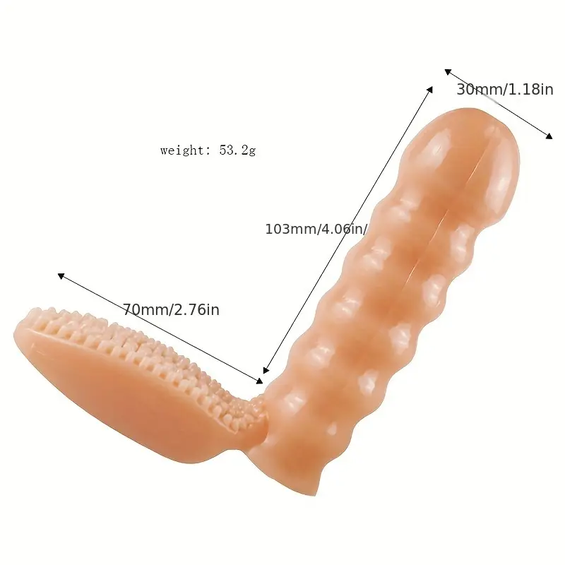 Measurement chart of a plastic worm with dimensions and weight on a white background