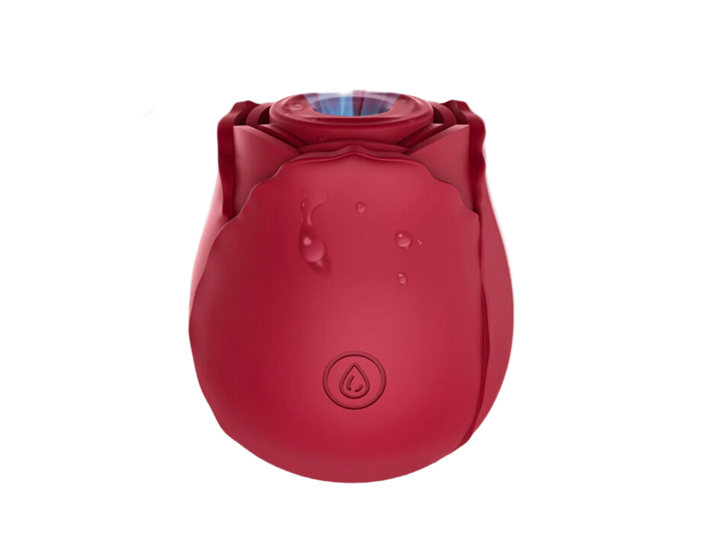 Red silicone sleeve with a droplet symbol on a white background