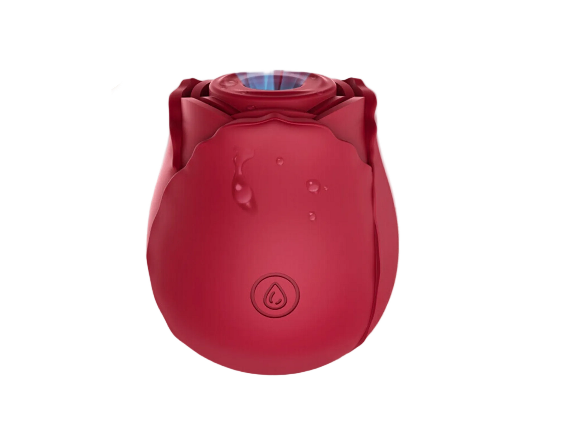 Red silicone sleeve with a droplet symbol on a white background