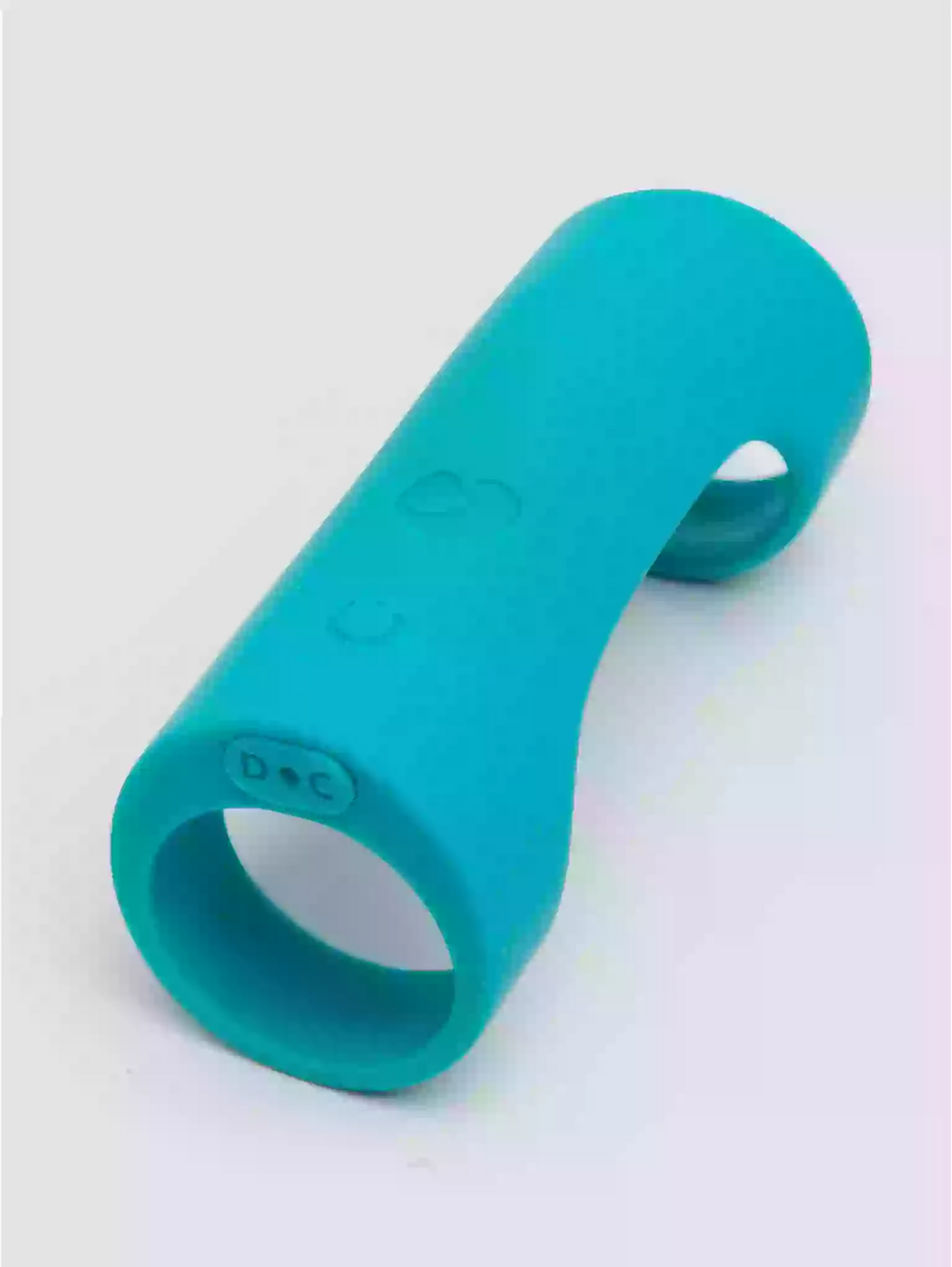 Turquoise silicone sleeve on a white background