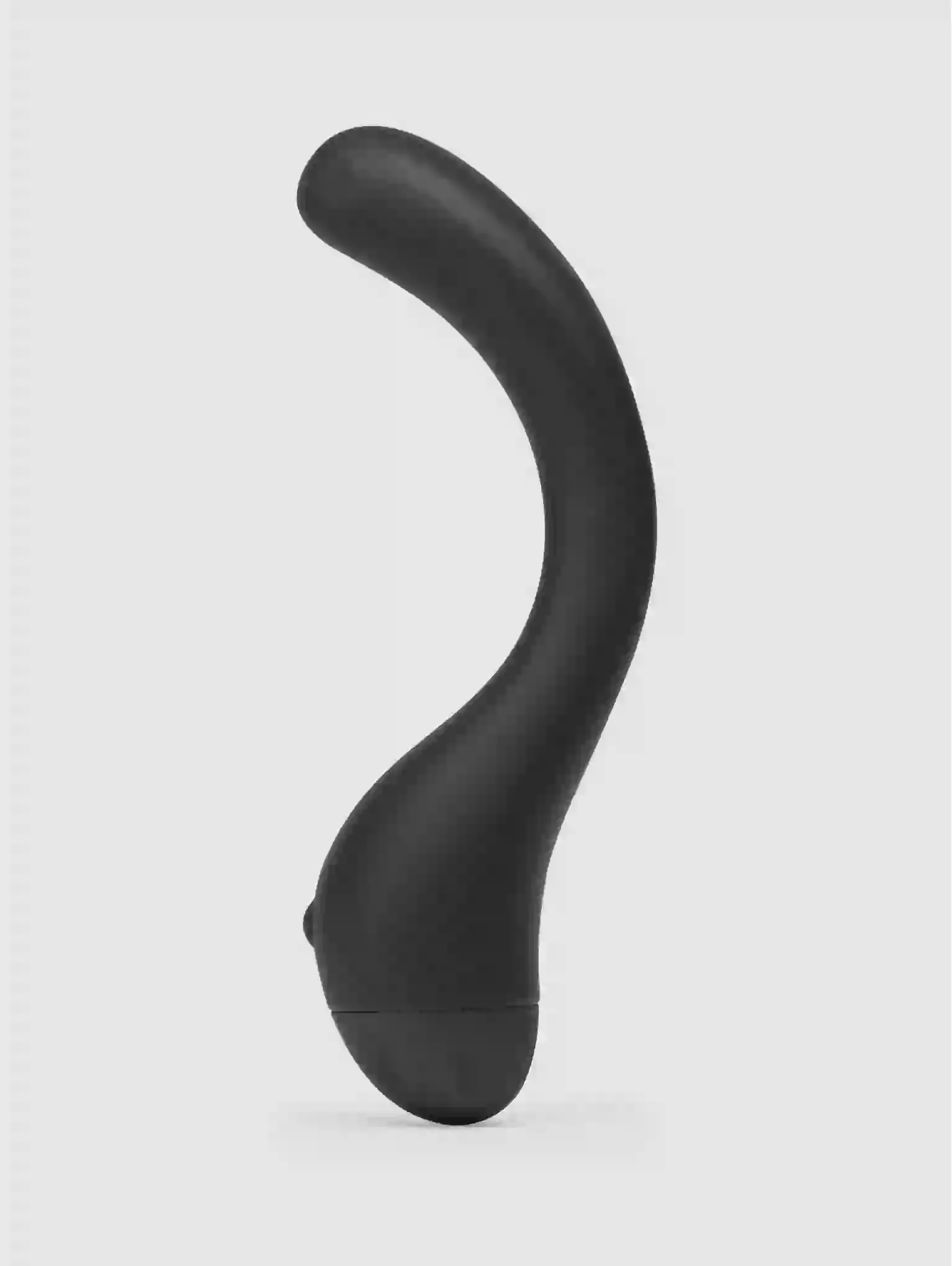 Black curved object on a white background