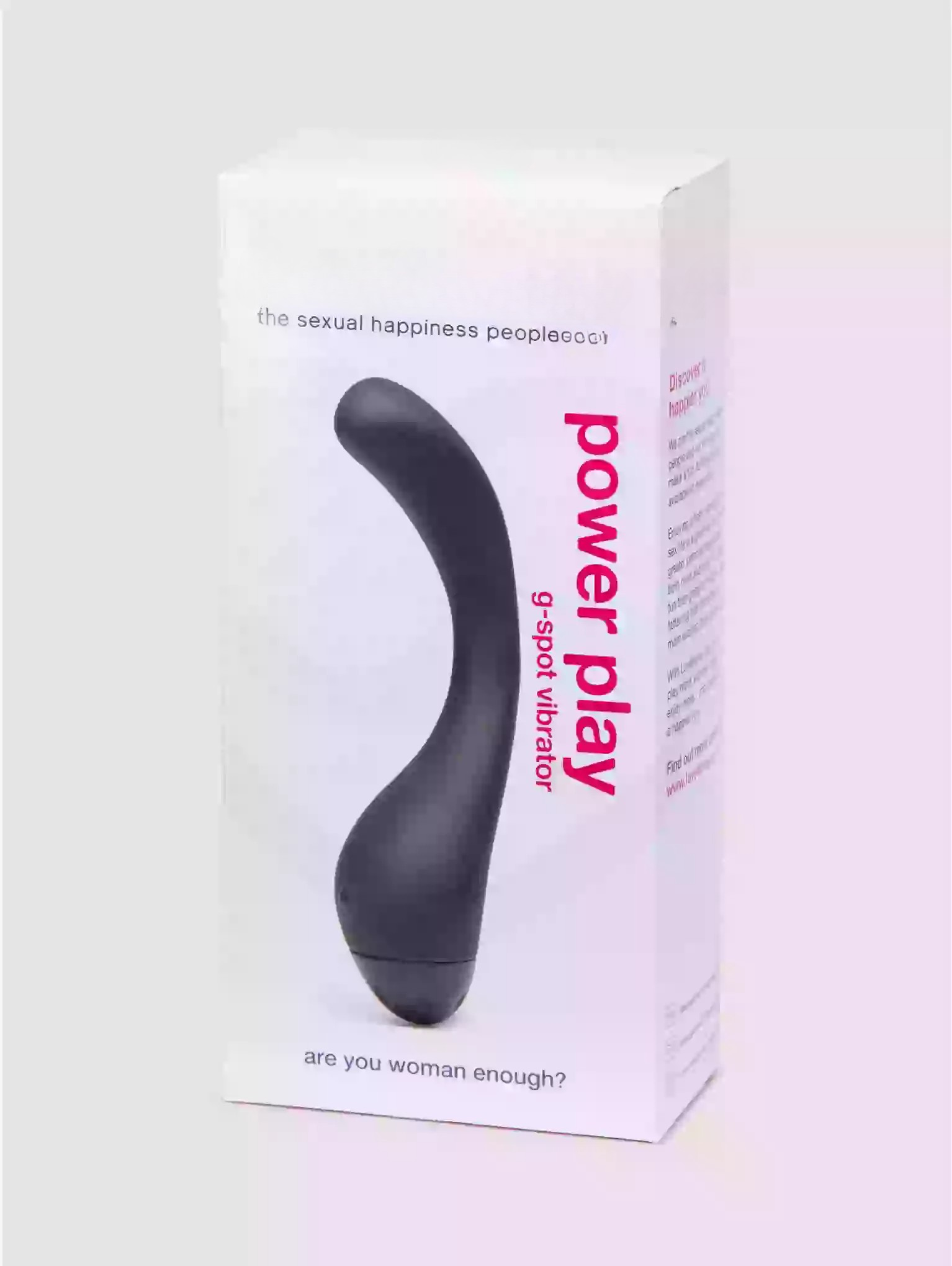 G-spot vibrator packaging with text on a white background