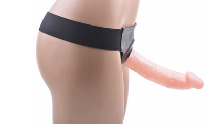 Black thong on a mannequin against a white background