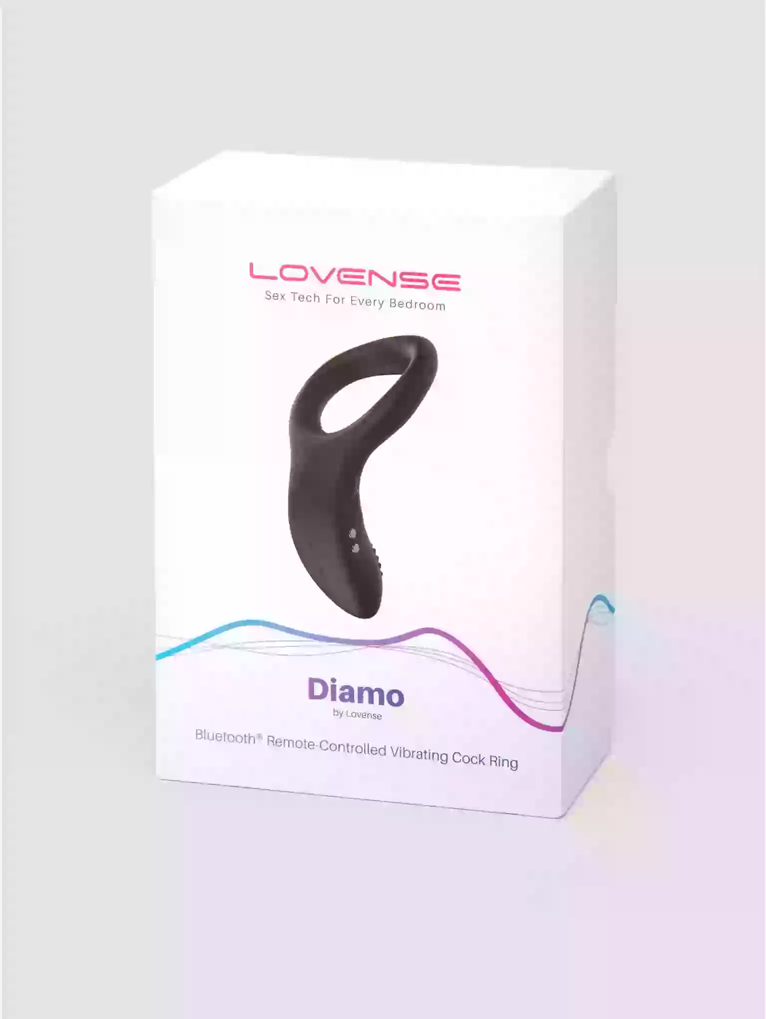 Lovense Diamo remote-controlled vibrating cock ring packaging on a white background