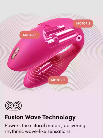 Pink device with three motors labeled 'Motor 1', 'Motor 2', and 'Motor 3' on a light gray background.