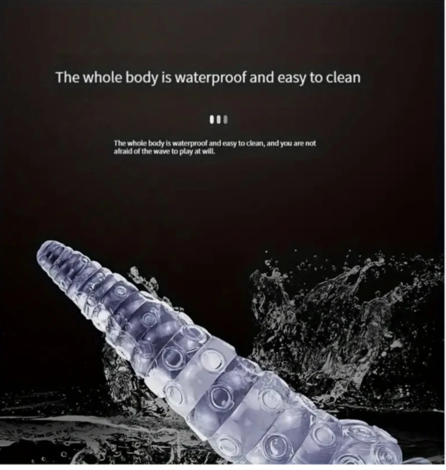 Product with water splashes on a black background, highlighting waterproof feature.