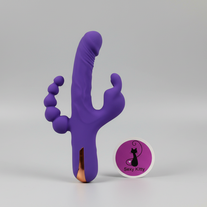 Purple silicone穴位球 on a gray background with 'Sexy Kitty' branding.