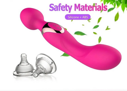 Pink silicone and ABS product with two clear parts on a white background, labeled 'Safety Materials'.