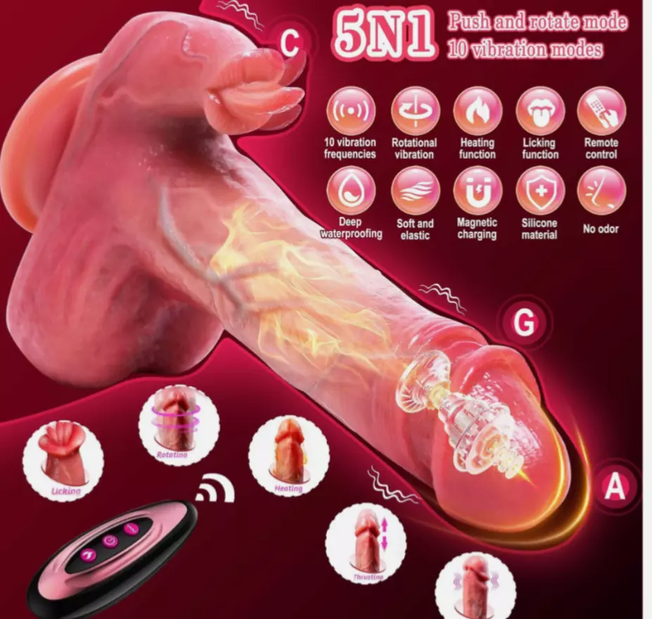 Product with 5N1 features on a red background