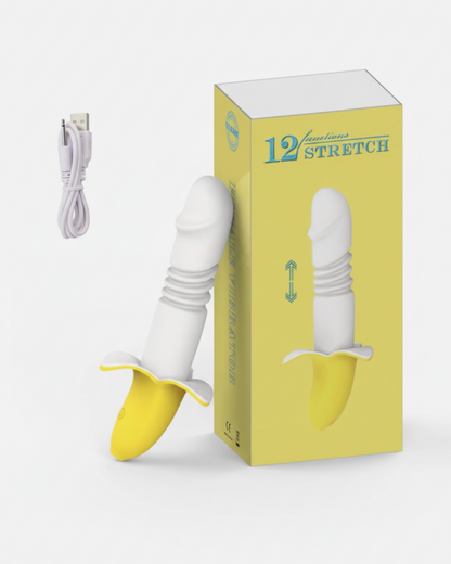 White and yellow device with packaging labeled '12 Footloose Stretch' on a white background