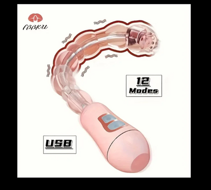 Pink USB-enabled device with '12 Modes' on a white background