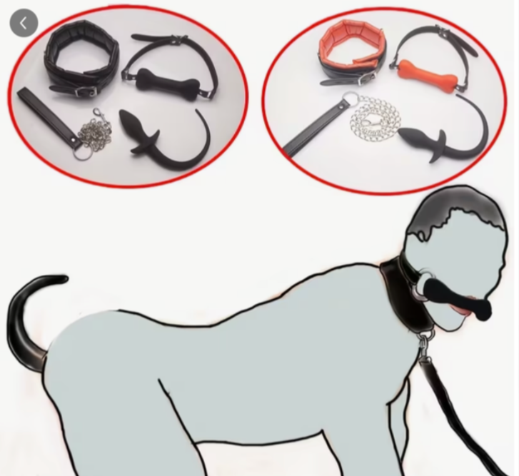 Black BDSM collar and leash choker set UK – adjustable adult restraint accessory for couples, body-safe leather and metal design