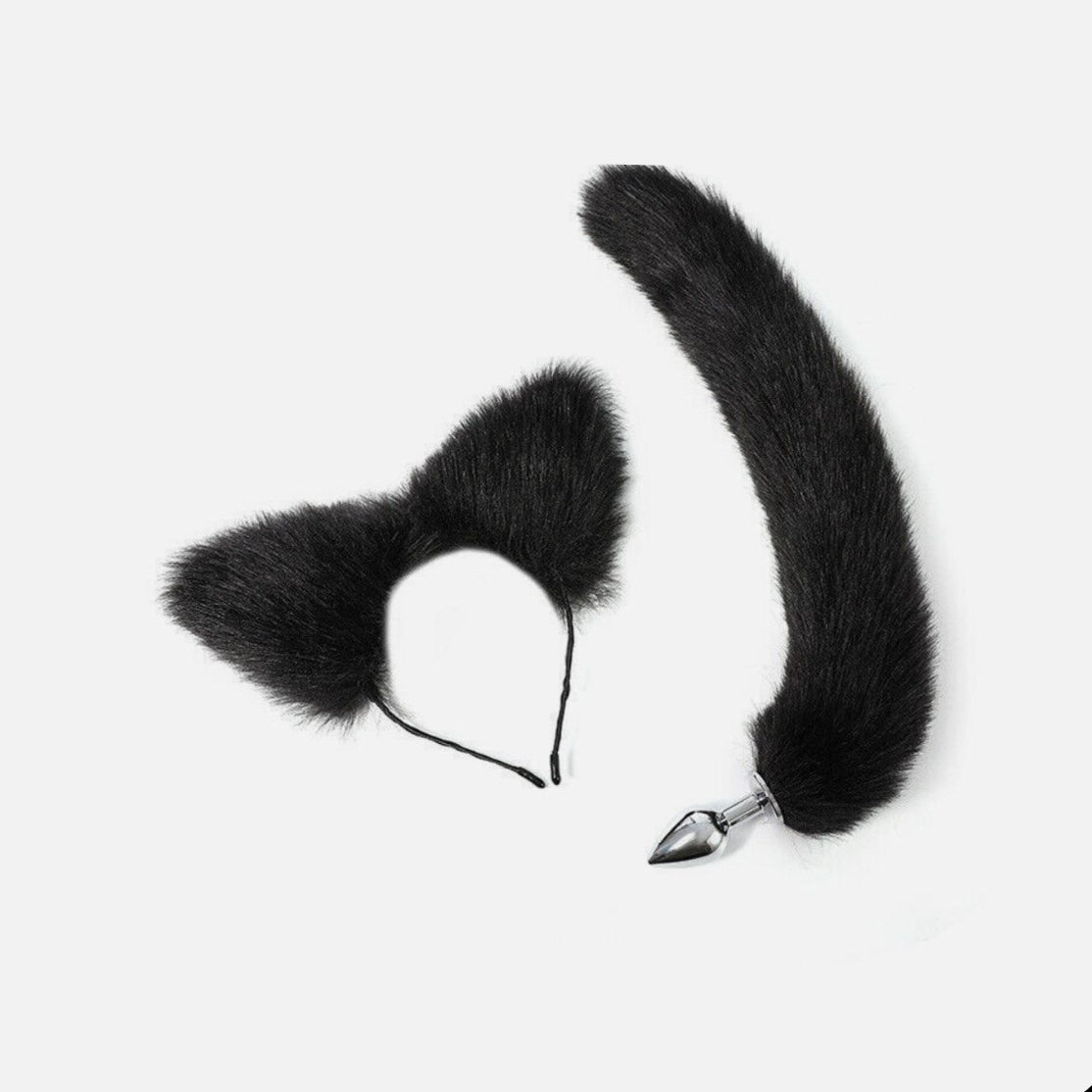 Black Fox Tail Metal Anal Plug UK – Premium Stainless Steel Anal Toy