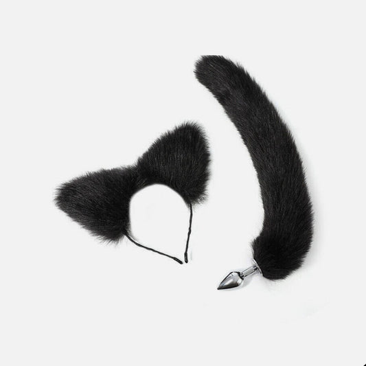 Black Fox Tail Metal Anal Plug UK – Premium Stainless Steel Anal Toy