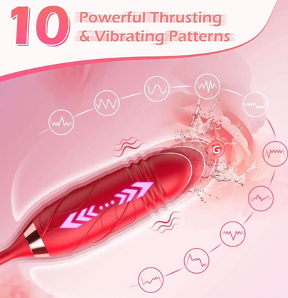 Red electronic device with 'G' symbol on a pink background, indicating a focus on sexual health or products.