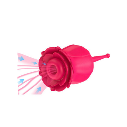 Pink rose-shaped object with a white background