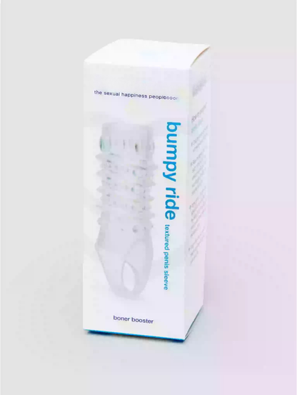 Box of 'bumpy ride' product on a gradient background