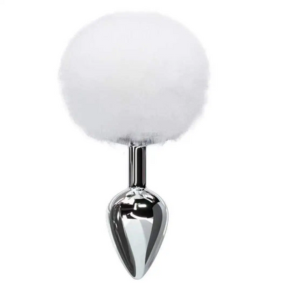 White spherical object with a metallic spike on a white background