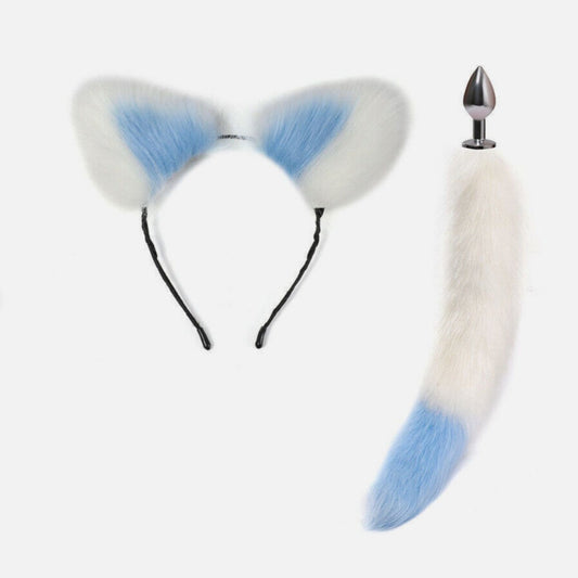 Cat Ears Headband & Tail Plug Set for Roleplay Fun UK