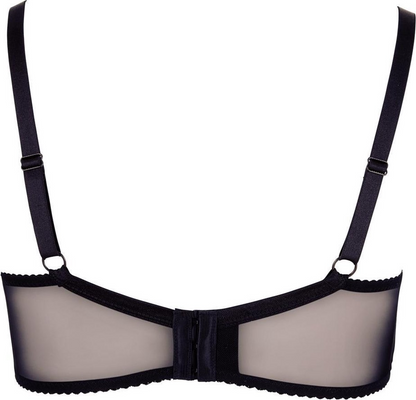 Black bra with thin straps on a white background