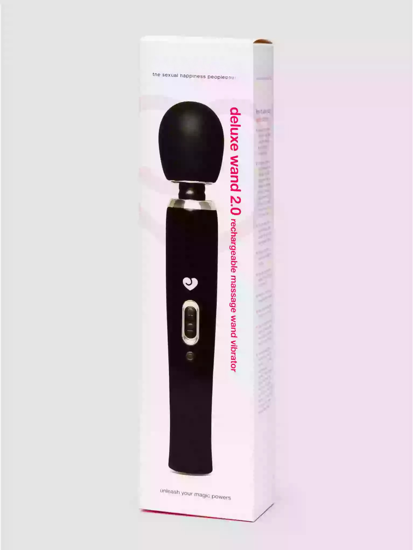 Black handheld electronic device with packaging on a white background