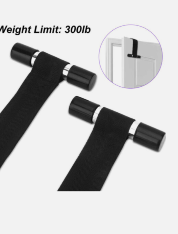 Black door stopper with weight limit indicator on a white background