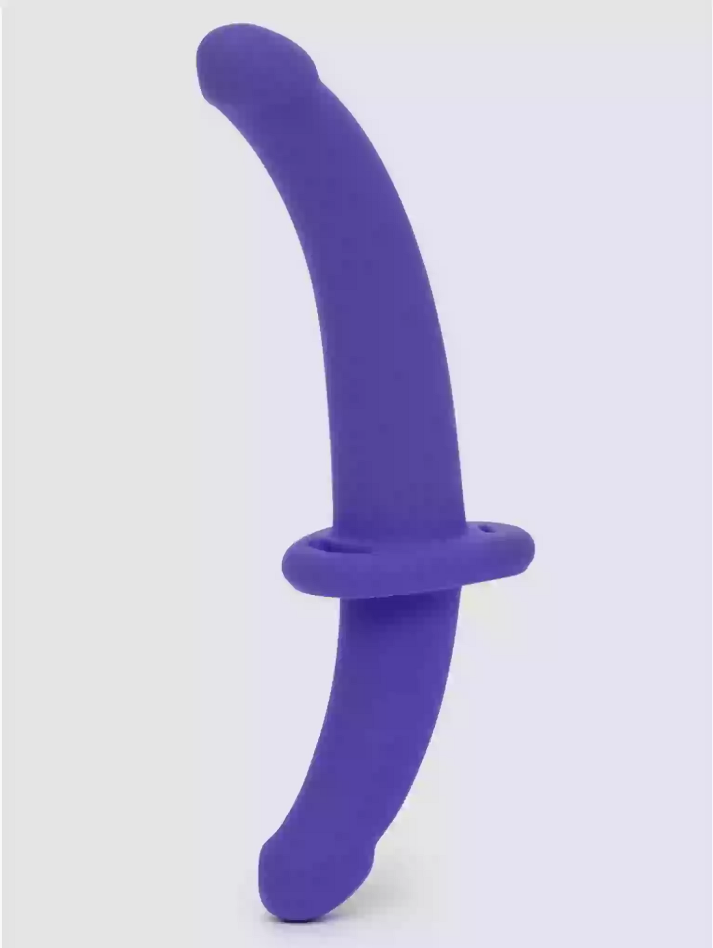 Purple curved object on a white background