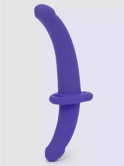 Purple curved object on a white background