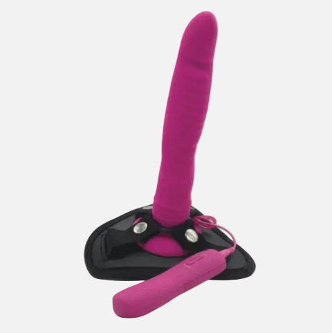 Pink and black device on a white background