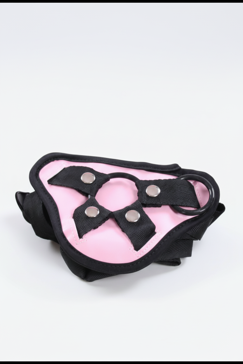 Pink and black dog muzzle on a white background