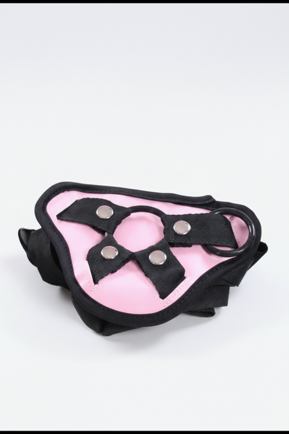 Pink and black dog muzzle on a white background