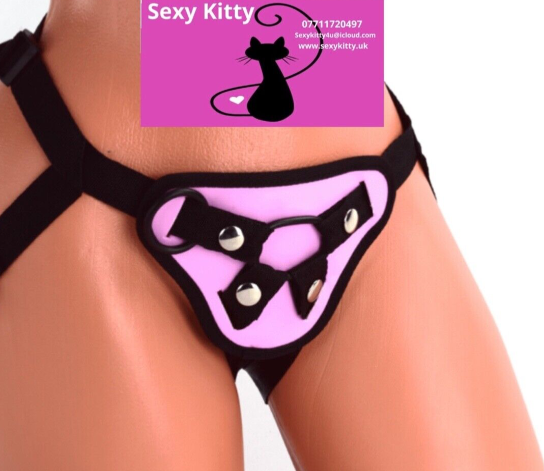 Black and purple cat-themed lingerie with 'Sexy Kitty' branding on a white background