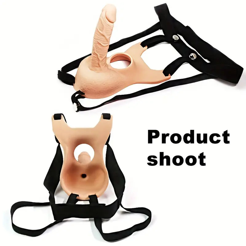 Two plastic masks with black straps on a white background, labeled 'Product shoot'.