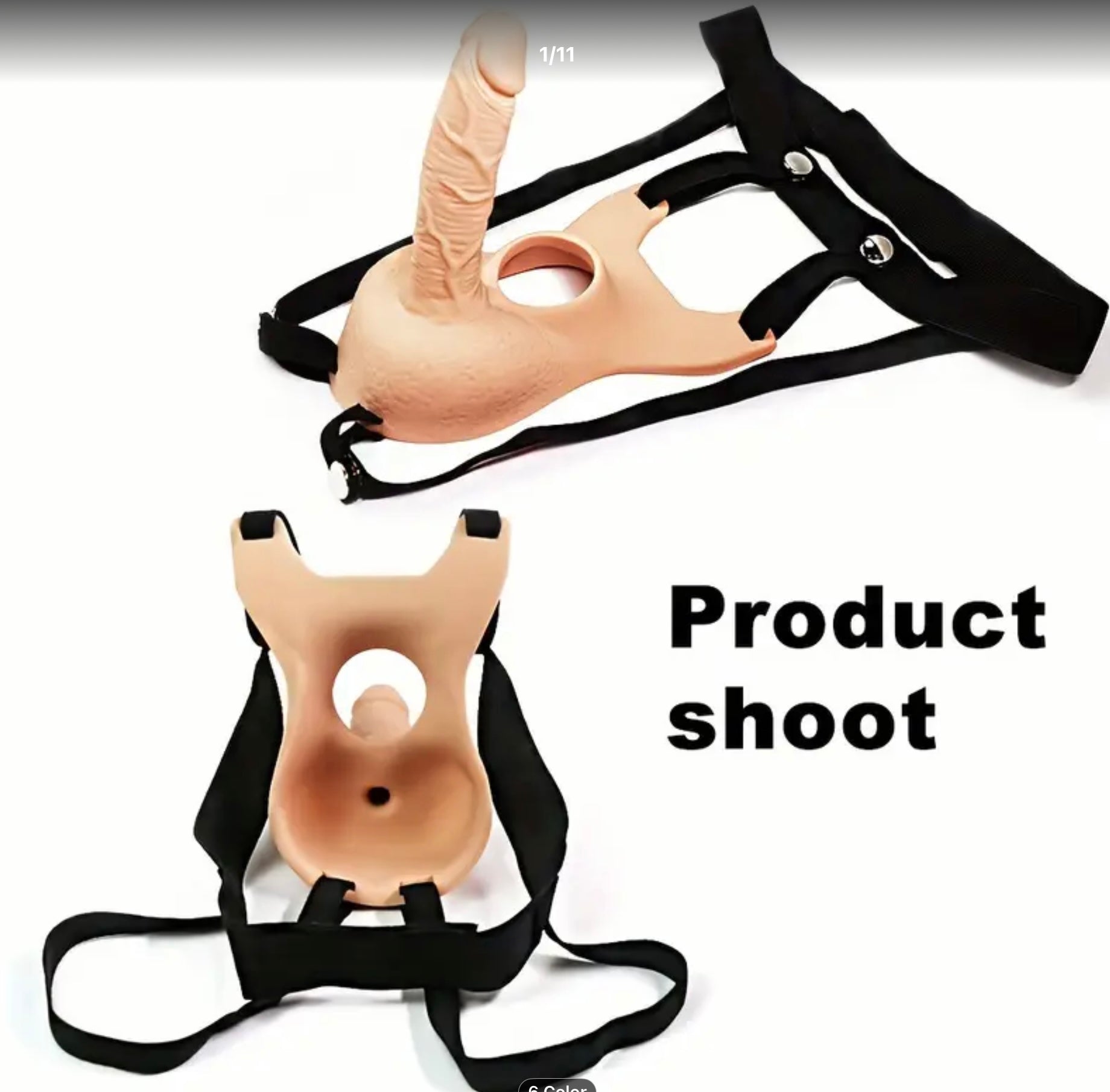 Two animal masks with black straps on a white background, labeled 'Product shoot'.