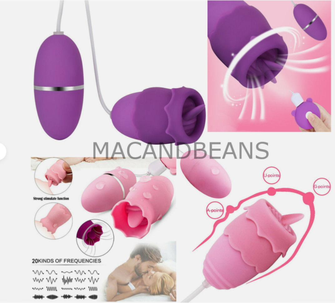 Collage of pink and purple electronic devices with 'MACANDBEANS' branding and product features.
