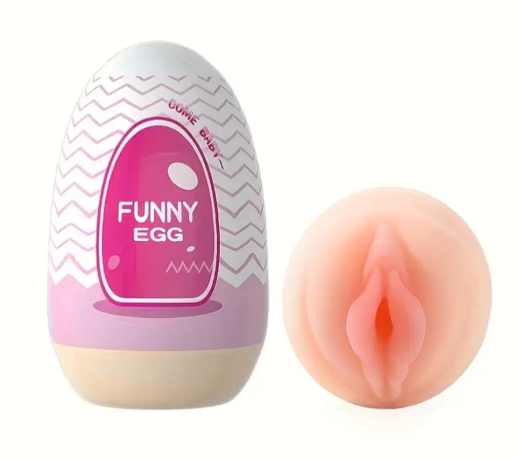Product labeled 'Funny Egg' with a close-up of a similar object on a white background