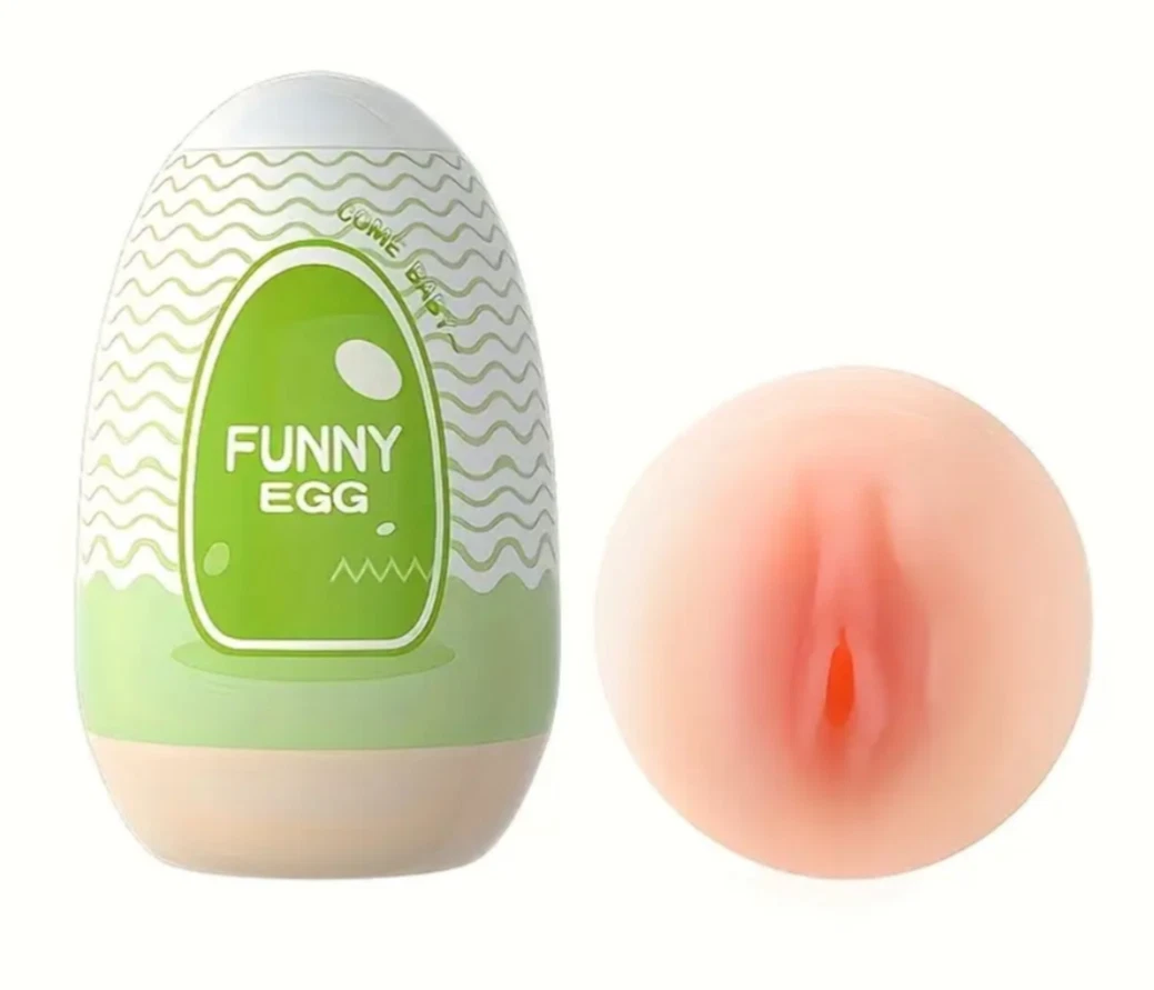 Product labeled 'Funny Egg' with a green label on a white background