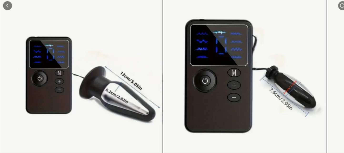 Two black electronic devices with digital displays and measurement scales on a white background.