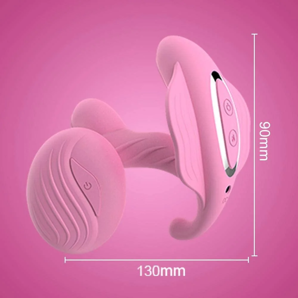 Pink electronic device with measurements on a pink background