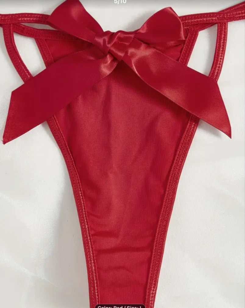 Exotic Cut-Out Bow Bra & Panty Lingerie Set UK