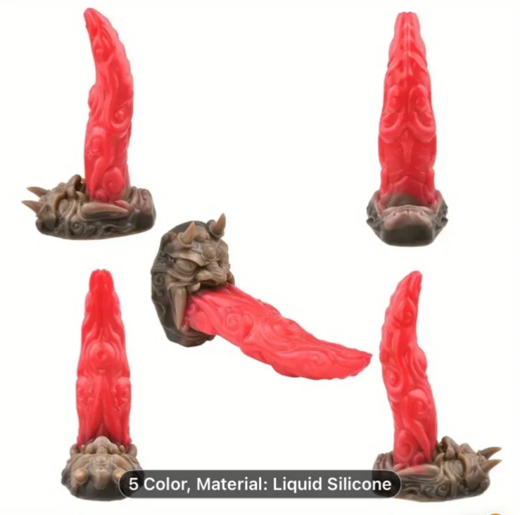 Tongue licking and sucking vibrator – G-spot stimulator dildo for women, oral simulation sex toy, rechargeable adult pleasure device