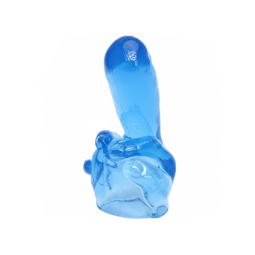 Blue silicone product on a white background