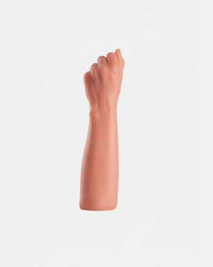 Realistic silicone arm on a white background