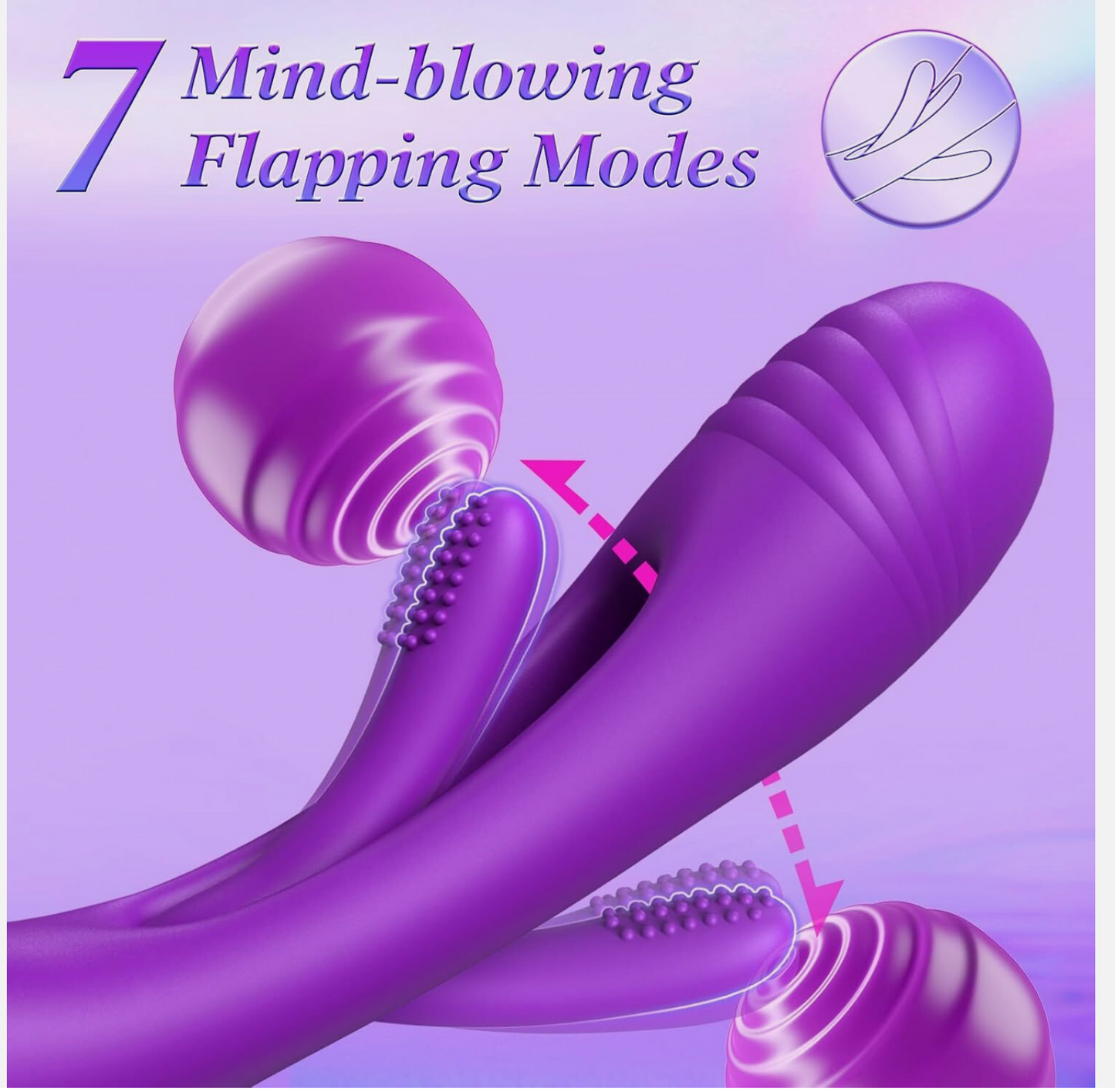 Purple device with flapping modes on a purple background