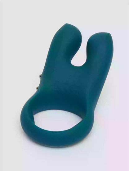 Teal silicone ring on a white background