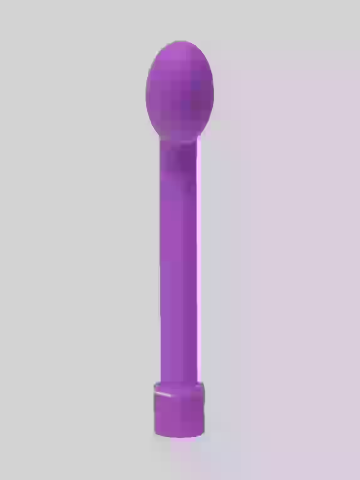Purple egg-shaped object on a light gray background