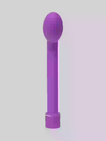 Purple egg-shaped object on a light gray background